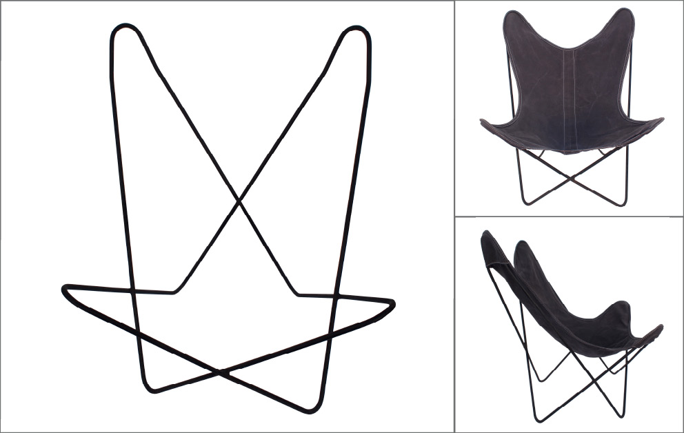 fauteuil butterfly airborne entre deux chaises